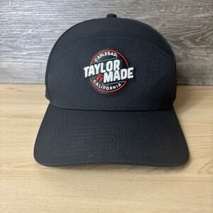 TaylorMade Hat Cap Snap Back Black Performance California Logo Adjustable Mens